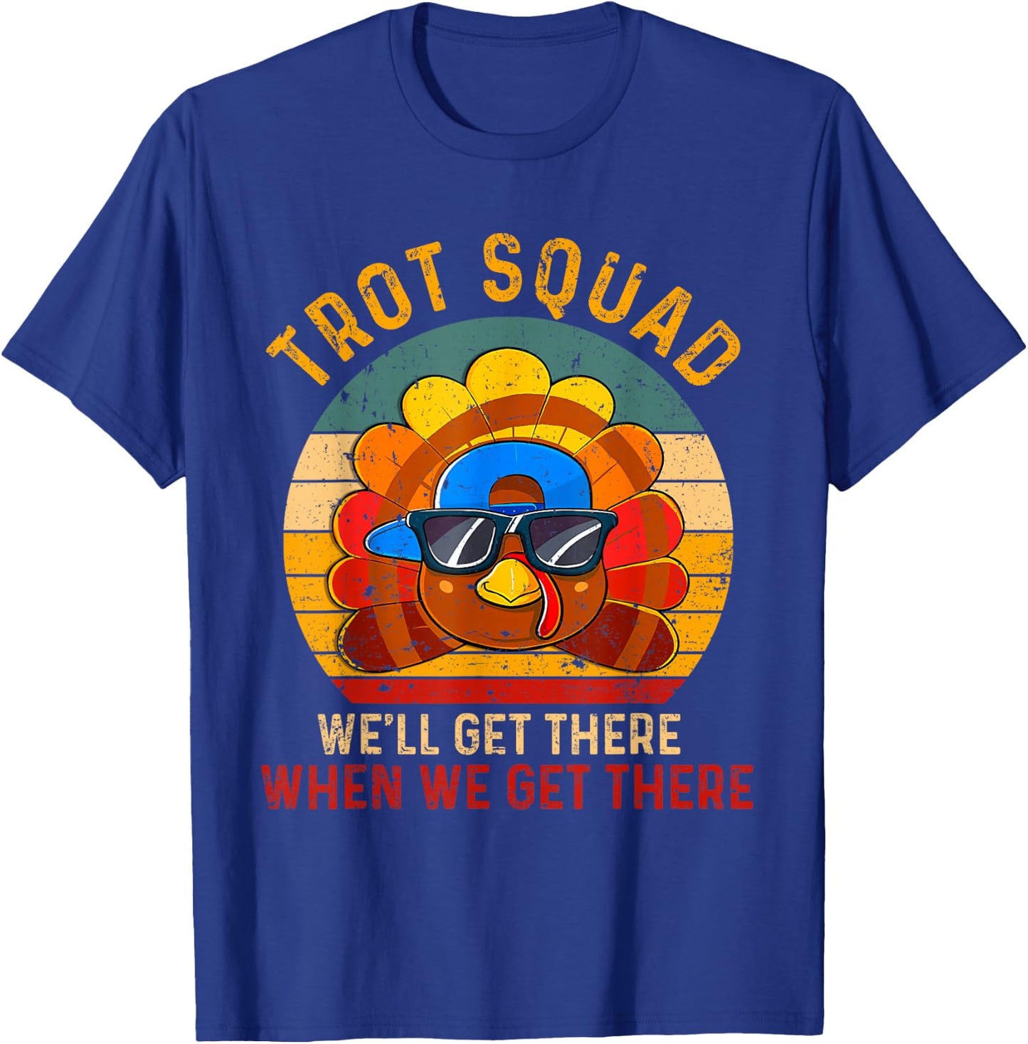 Turkey Trot Squad Funny Thanksgiving Running Costume Boy Men T-Shirt - T-Shirt | Royal