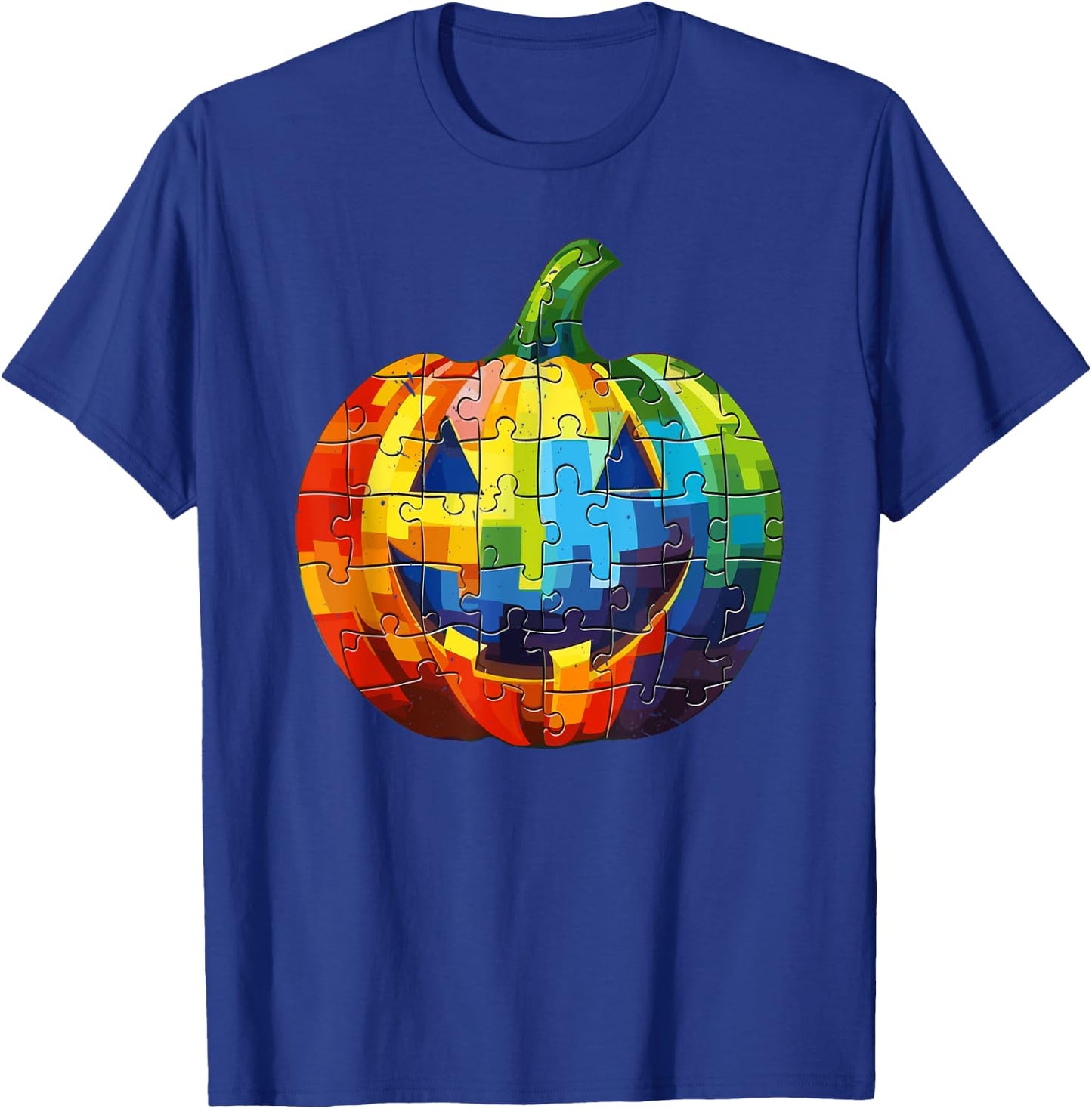 Autism Halloween Puzzle Trick Or Treat Autism Awareness T-Shirt - T-Shirt | Royal