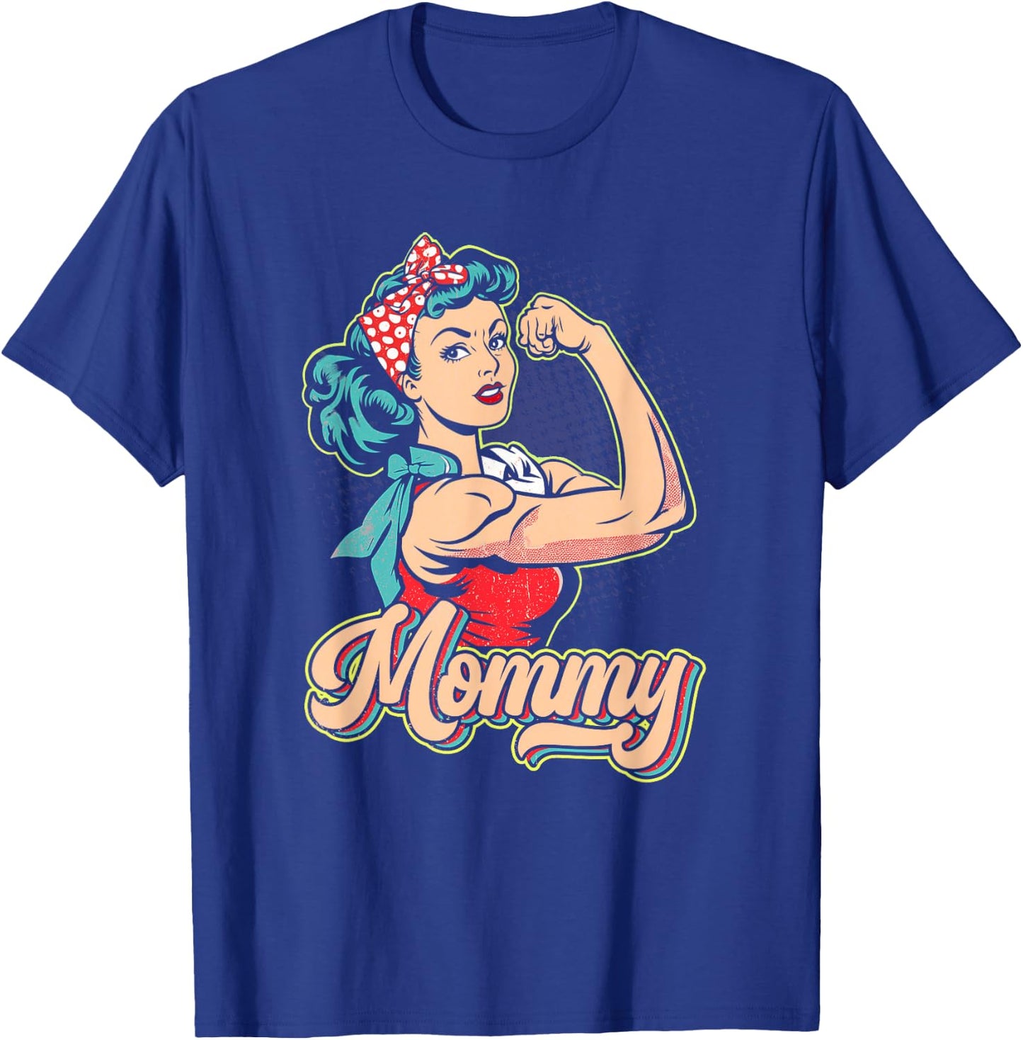 Mommy Muscle Retro Weightlifting And Bodybuilding Gym Mom T-Shirt - T-Shirt | Royal