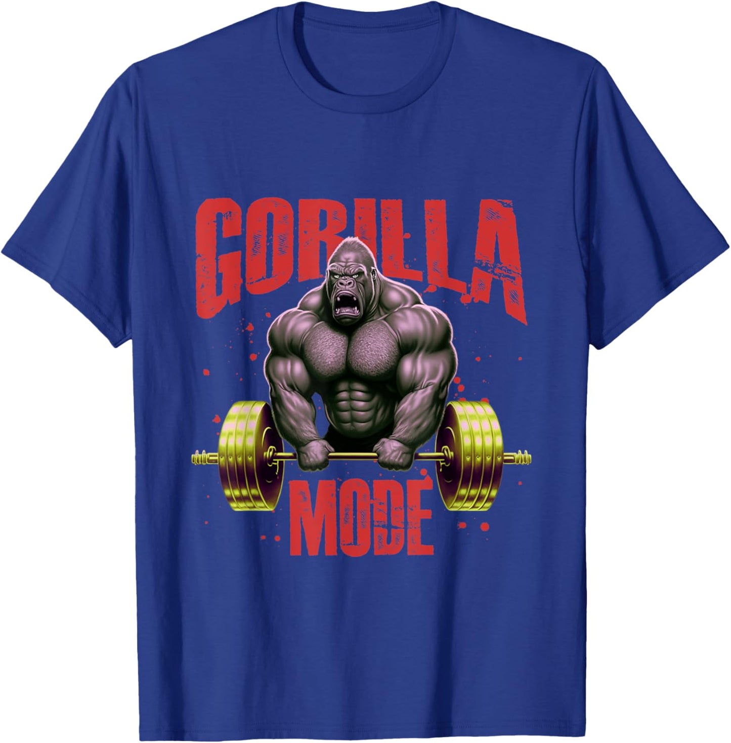 Gorilla Mode Weightlifting Gym | Bodybuilding Workout Beast T-Shirt - T-Shirt | Royal