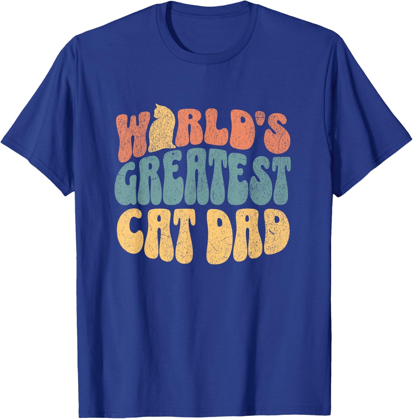 Cat Dad Shirt World's Greatest Cat Dad Men Women Kids T-Shirt - T-Shirt | Royal