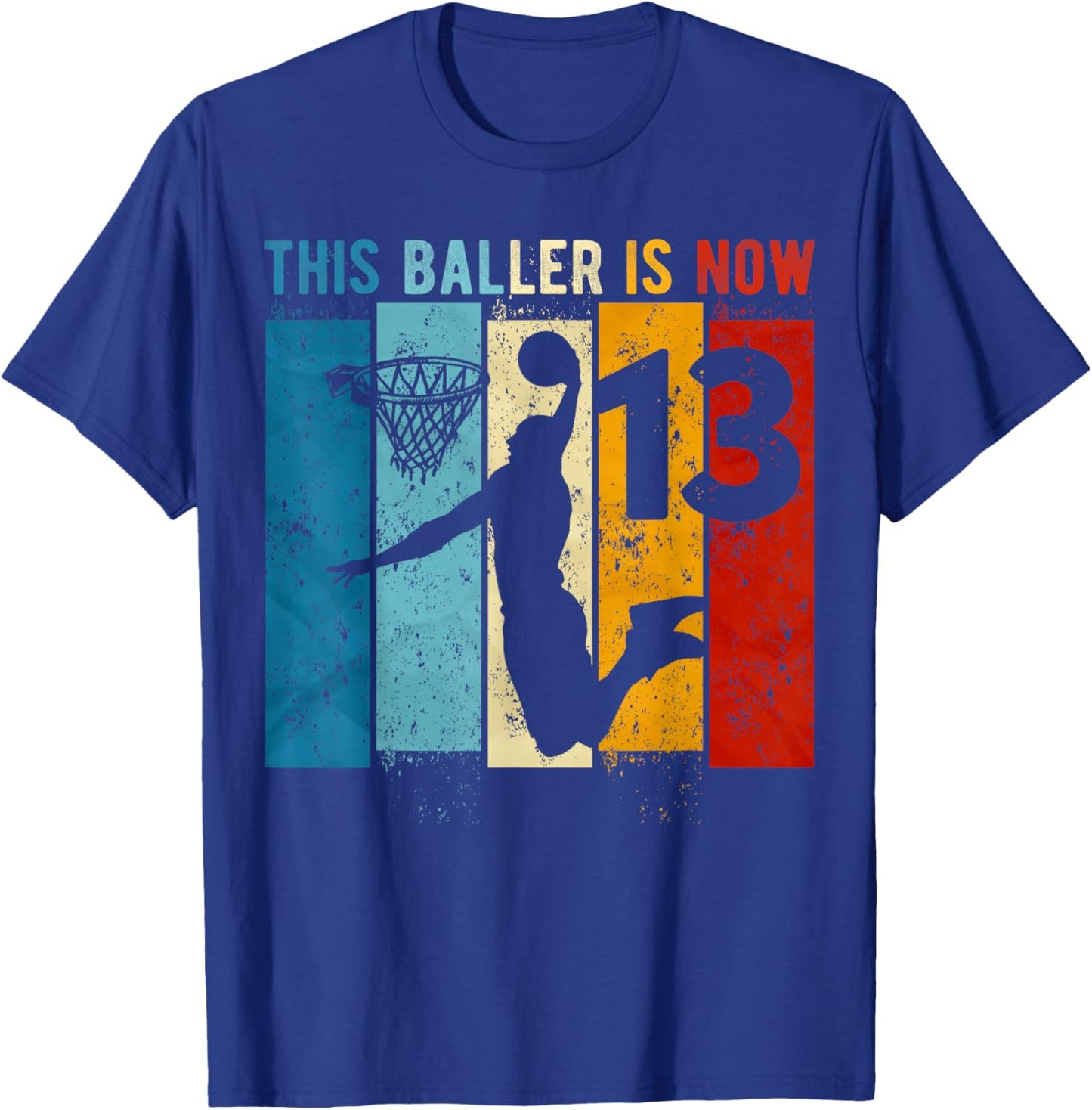 13 Year Old Basketball 13th Birthday Boy T-Shirt - T-Shirt | Royal