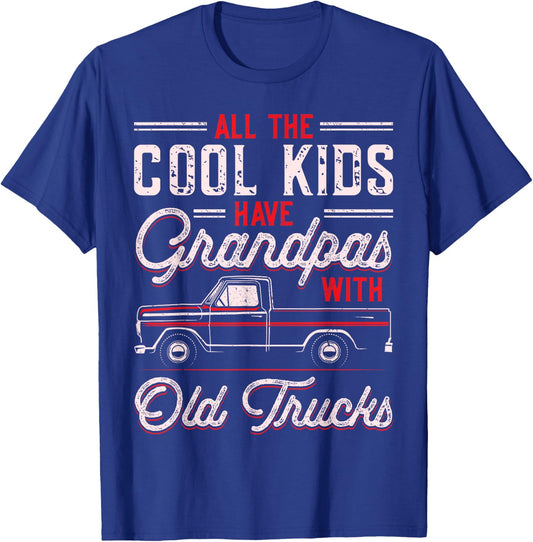 Grandpas With Old Trucks Classic Pickup Truck Grandfather T-Shirt - T-Shirt | Royal