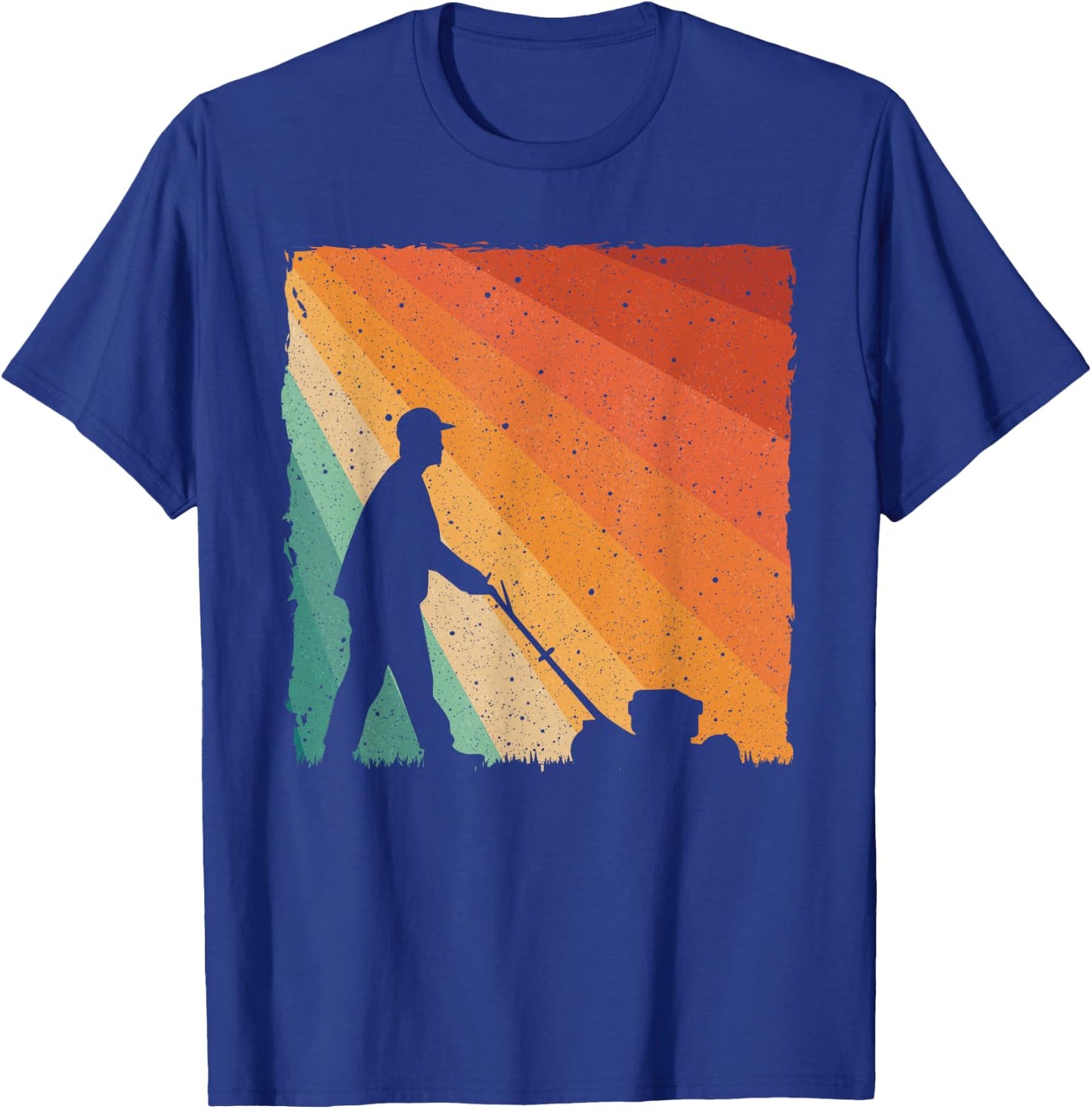 Cool Vintage Landscaper Art Dad Lawn Mower Lawn Care T-Shirt - T-Shirt | Royal