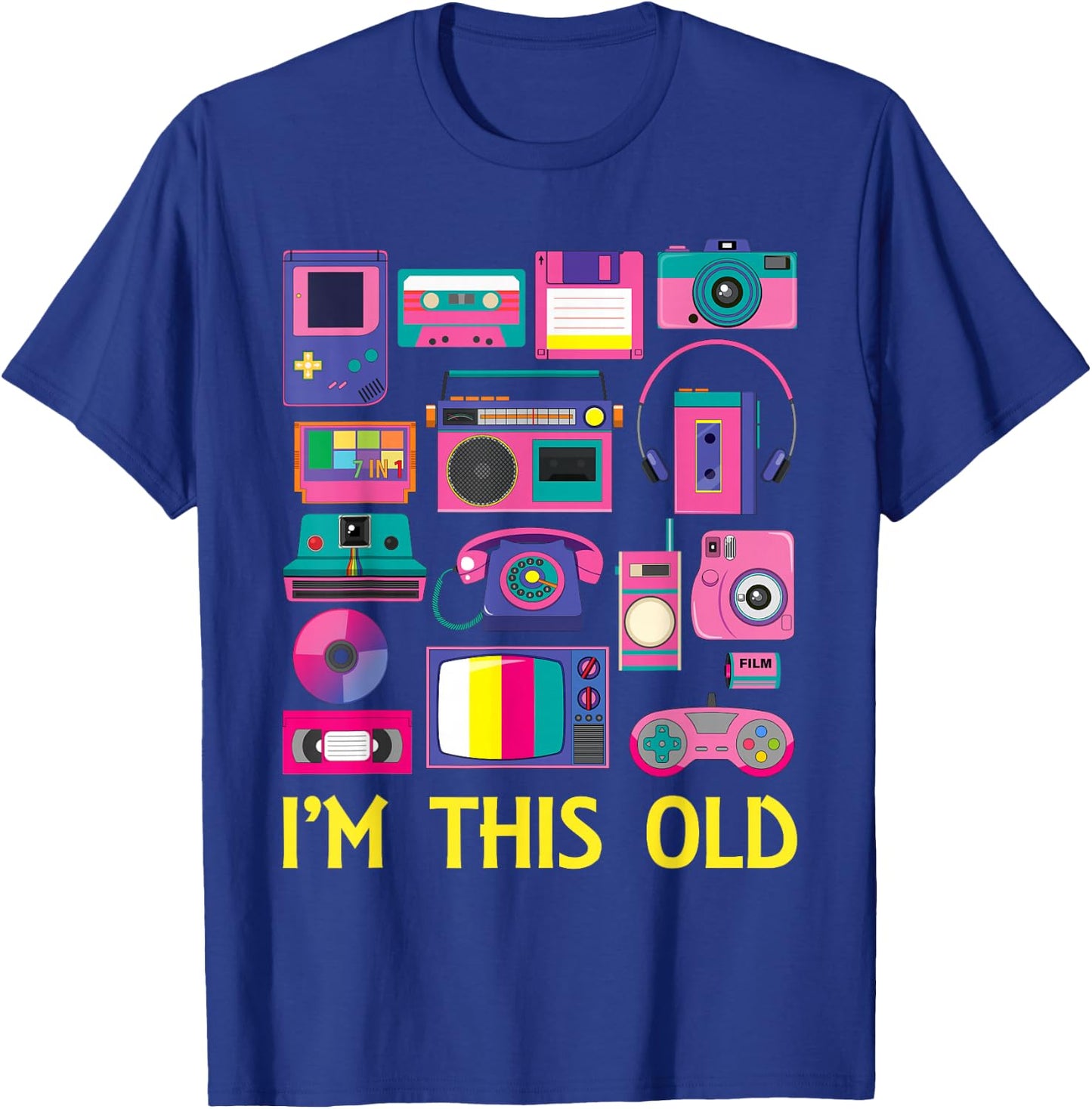 I'm This Old Technology Vintage 90s Tech Gadgets T-Shirt - T-Shirt | Royal