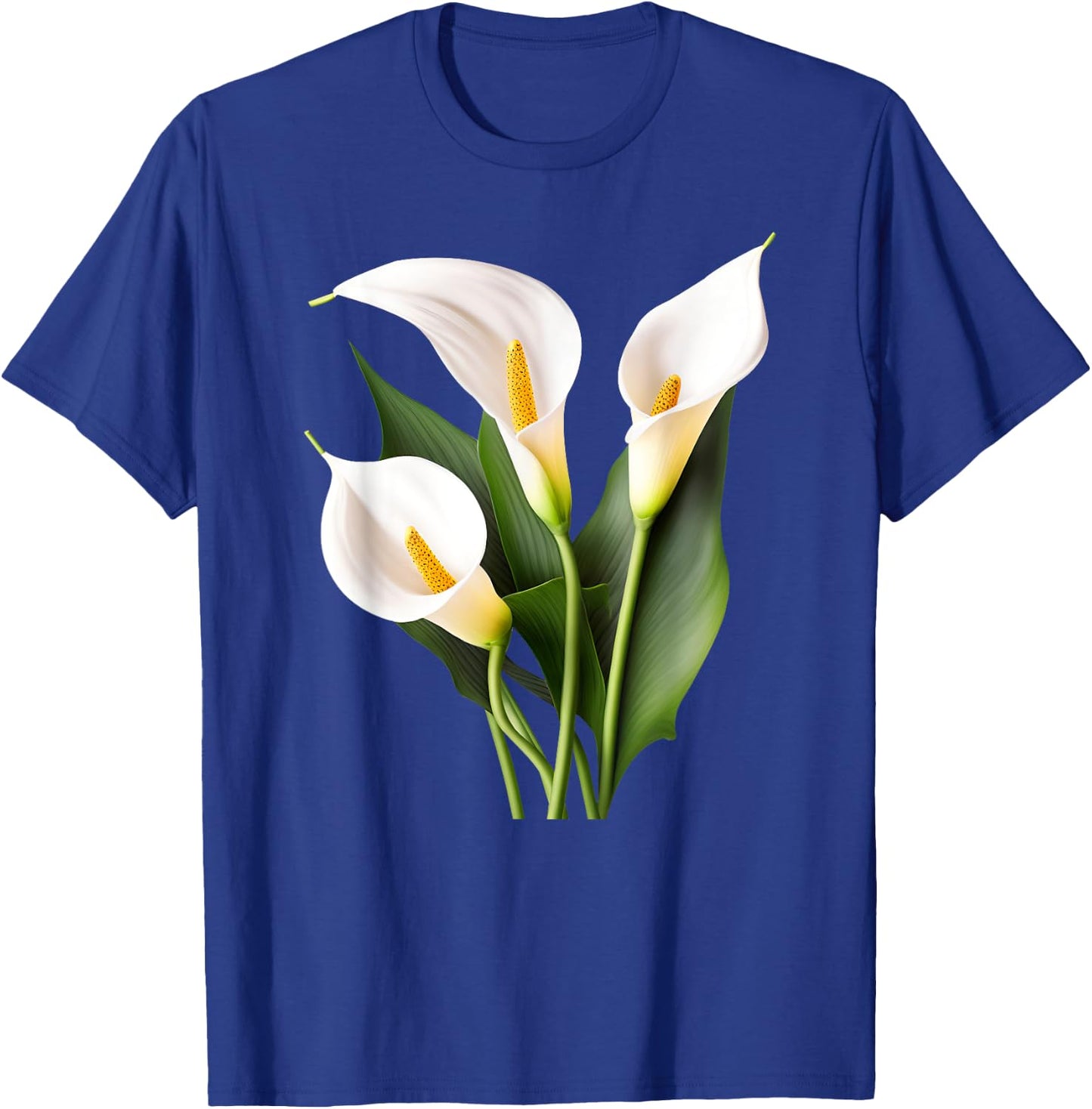 White Calla Lily Flower Illustration Novelty Graphic Designs T-Shirt - T-Shirt | Royal