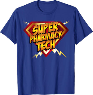Super Pharmacy Tech Funny Superhero T-Shirt - T-Shirt | Royal