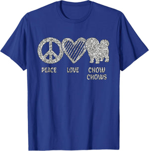 Peace Love Chow Chows Cute Peace Sign Dog Owner Lover T-Shirt - T-Shirt | Royal
