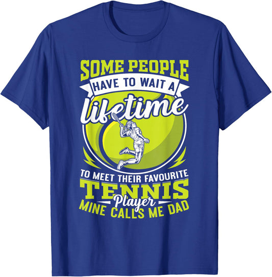 Tennis dad my favorite player calls me dad daughter girls T-Shirt - T-Shirt | Royal