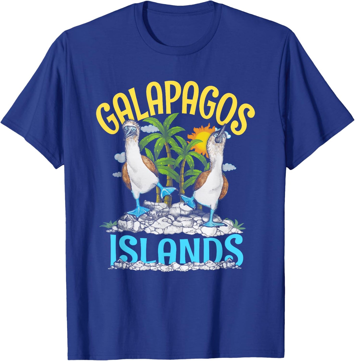 Seabirds Blue-Footed Booby Bird Galapagos Island Animal T-Shirt - T-Shirt | Royal