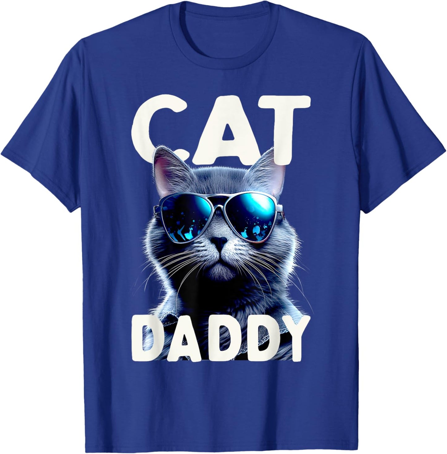 Cat Daddy Cats Dad Father Tomcat Daddy Fathers Day Cat Women Girls Kids T-Shirt - T-Shirt | Royal