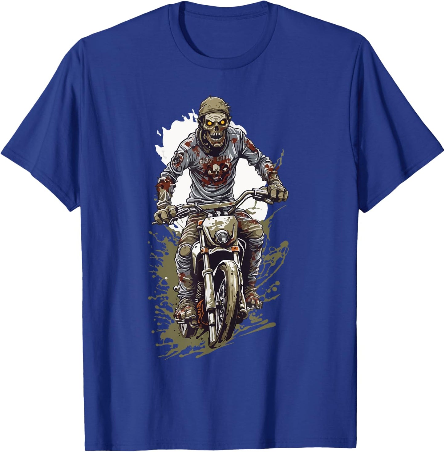 Zombie Motocross Halloween Biker Cool Costume Design T-Shirt - T-Shirt | Royal