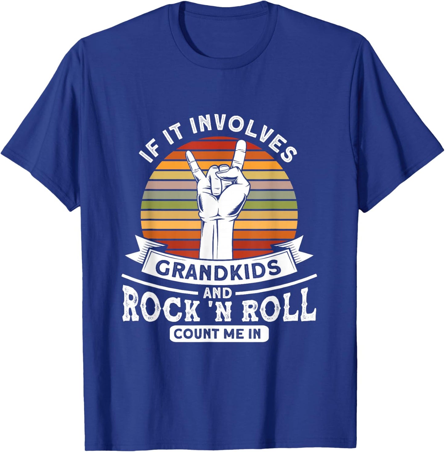 Grandkids And Rock 'n Roll Rock N Roll Guitar T-Shirt - T-Shirt | Royal
