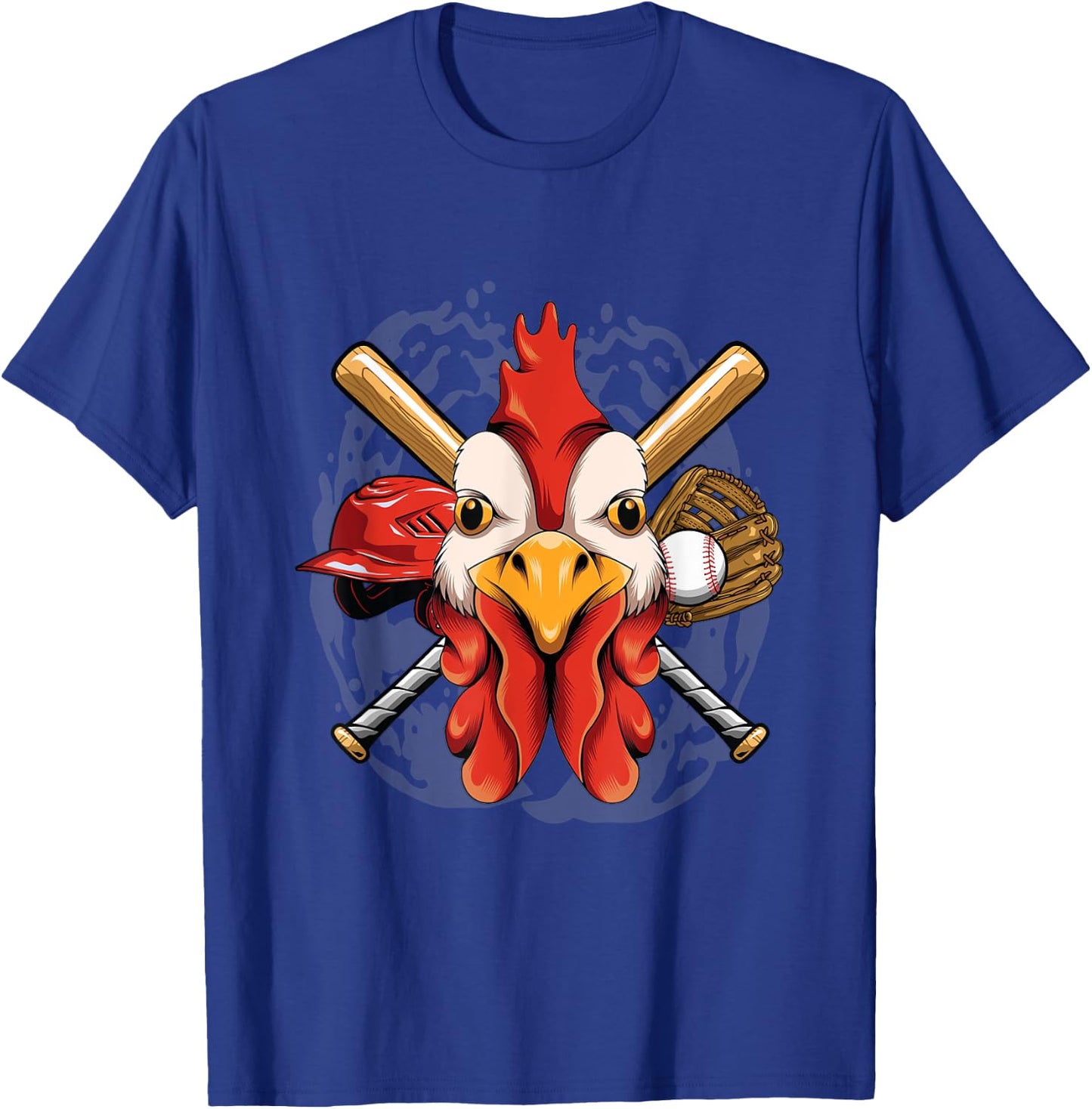 Baseball Player Chicken Pitcher Catcher Baseball Coach Farm T-Shirt - T-Shirt | Royal