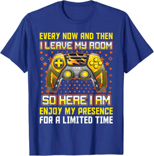 Every Now And Then I Leave My Room Funny Gamer Gaming T-Shirt - T-Shirt | Royal