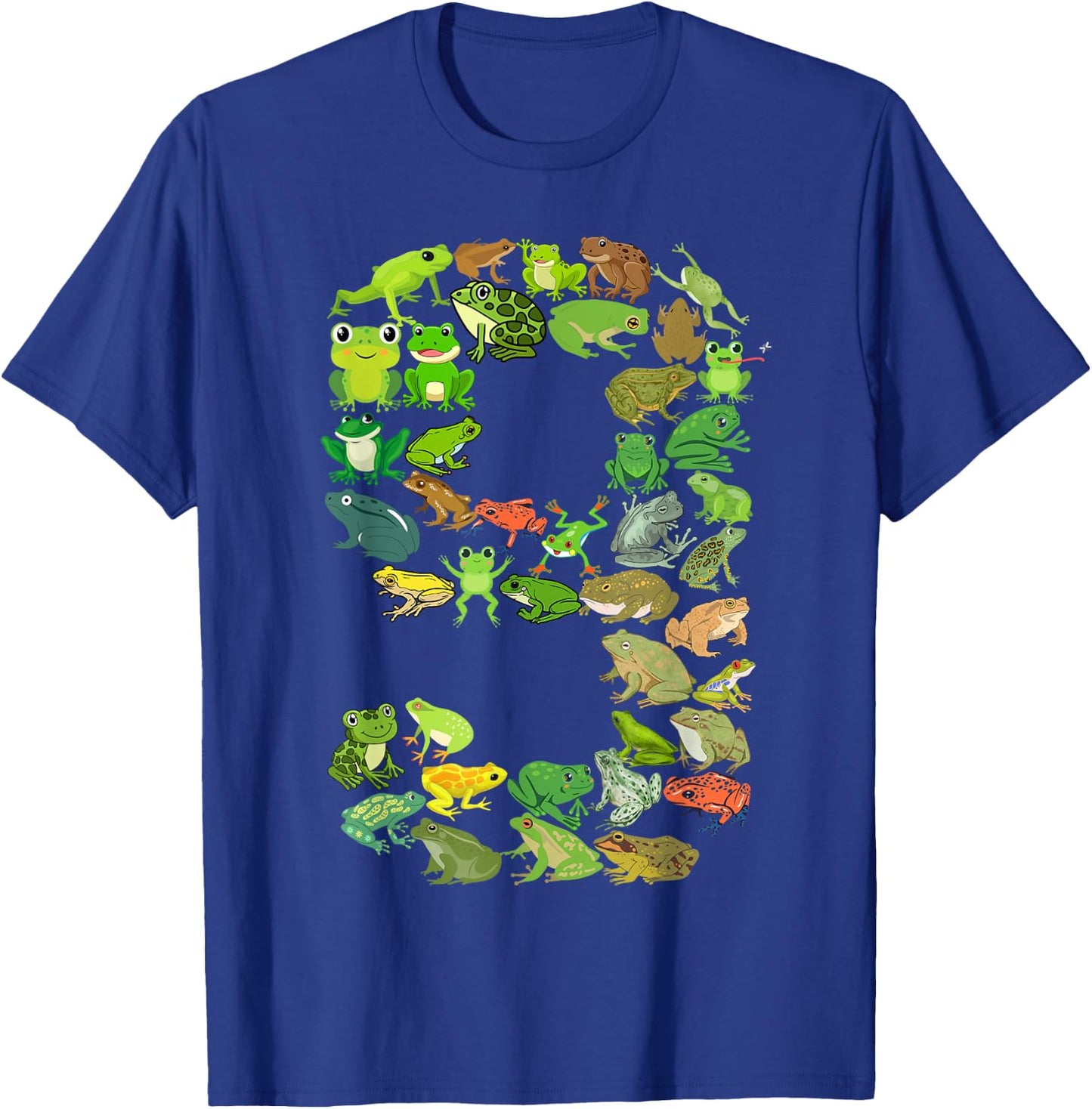 Cute 9th Birthday Frog Themed 9 Year Old Kids Frog Lover T-Shirt - T-Shirt | Royal