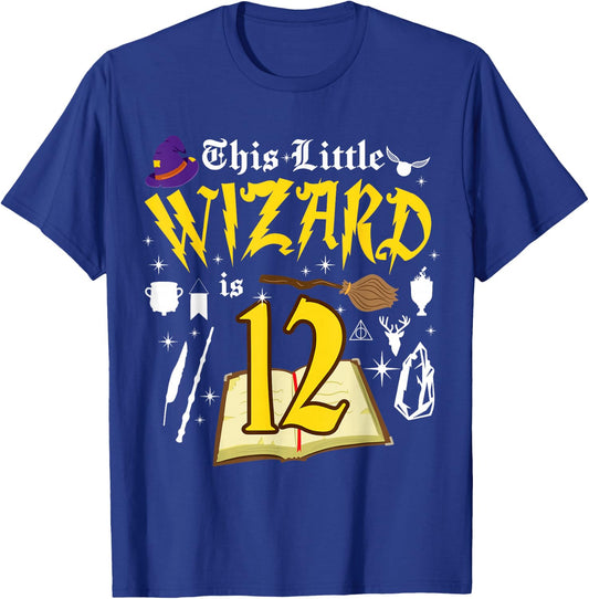 12th Birthday Wizard Magic 12 Year Old Funny B-Day Matching T-Shirt - T-Shirt | Royal