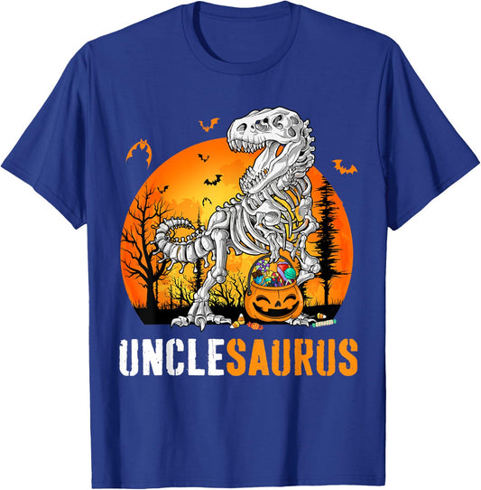 Unclesaurus Dinosaur Skeleton Halloween Uncle Saurus T-Shirt - T-Shirt | Royal