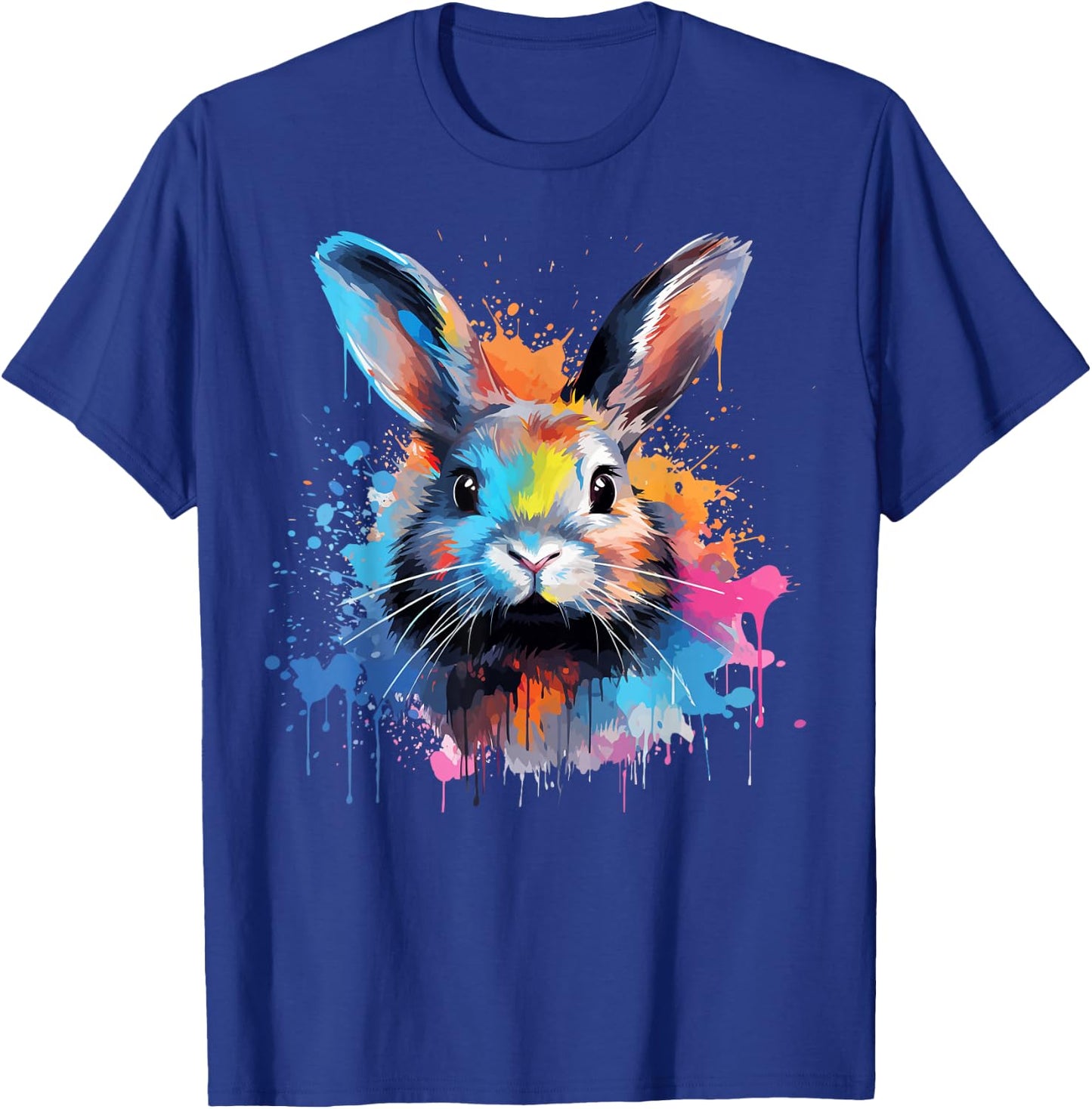 Colorful Cute Netherland Dwarf Rabbit Lover Splash Art T-Shirt - T-Shirt | Royal
