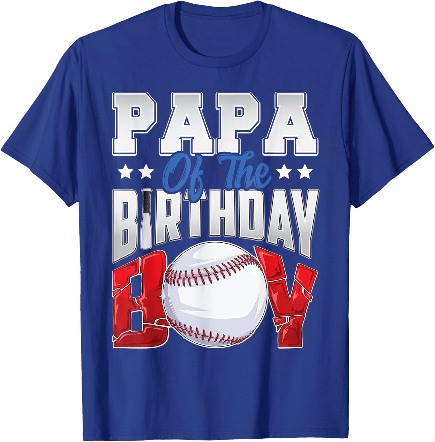 Papa Baseball birthday Boy Family Baller b-day Party T-Shirt - T-Shirt | Royal