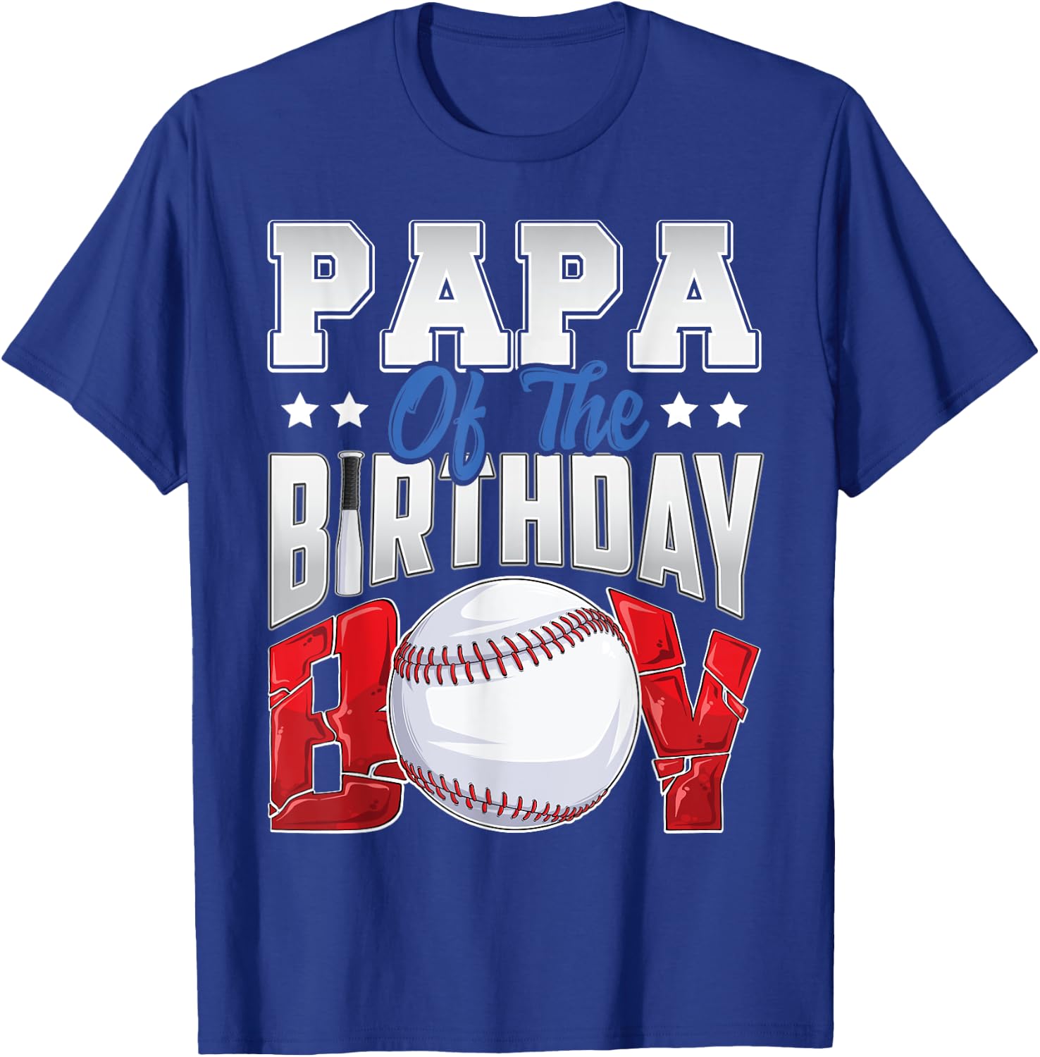 Papa Baseball birthday Boy Family Baller b-day Party T-Shirt - T-Shirt | Royal