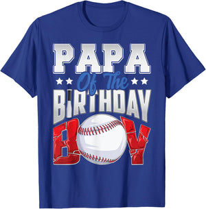 Papa Baseball birthday Boy Family Baller b-day Party T-Shirt - T-Shirt | Royal