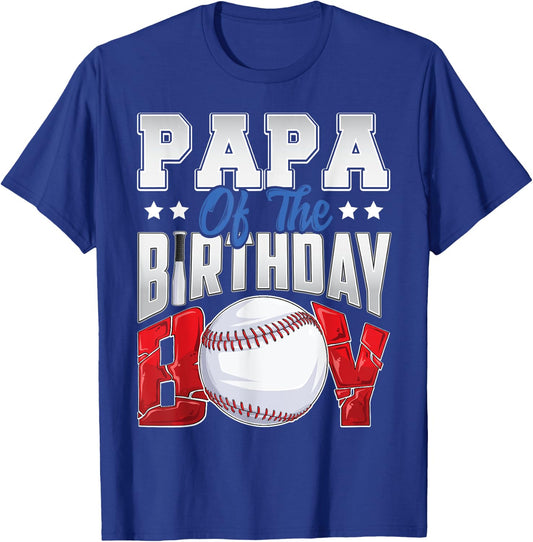 Papa Baseball birthday Boy Family Baller b-day Party T-Shirt - T-Shirt | Royal