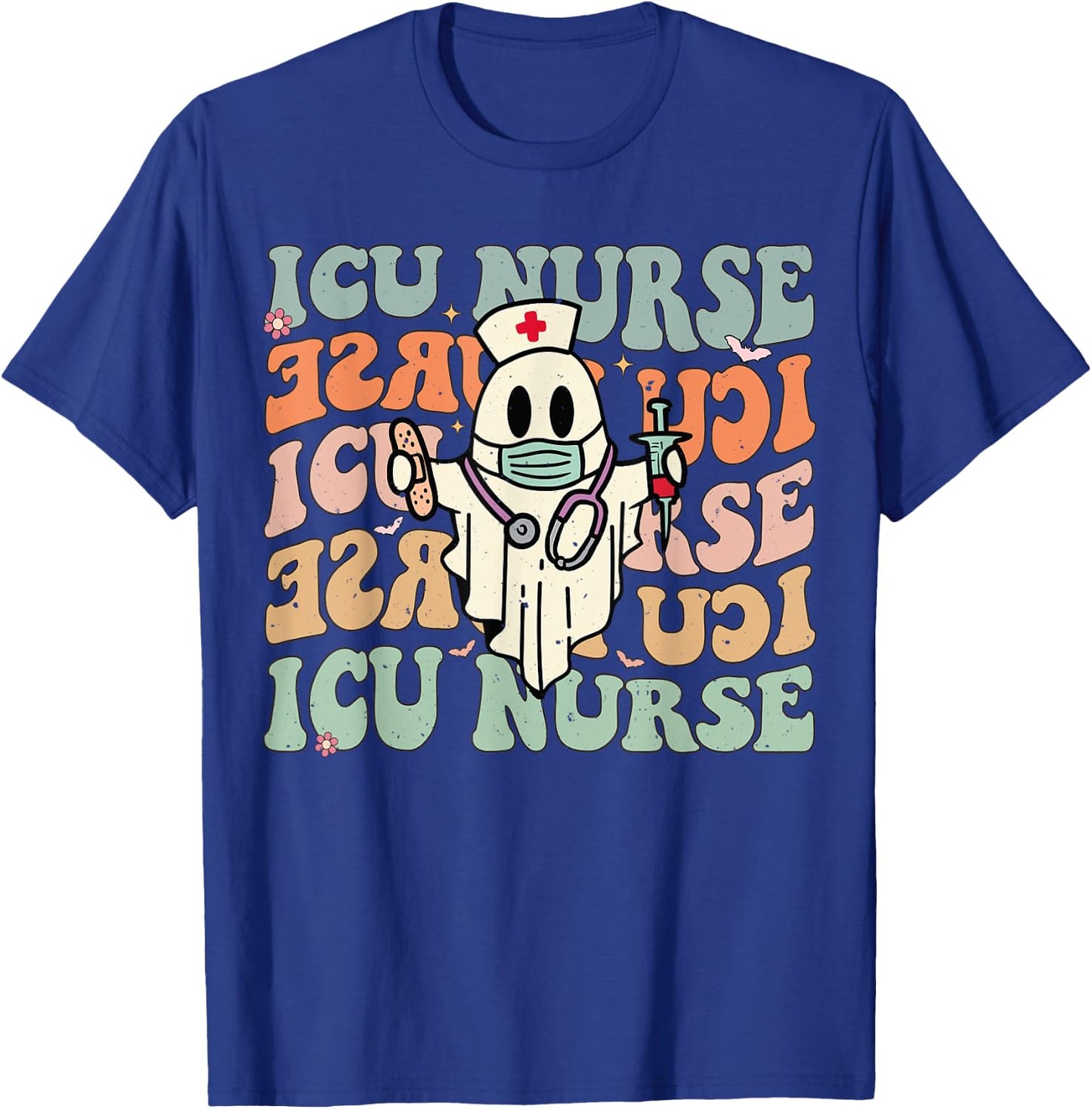 Critical Care Nurse ICU Neonatal Groovy Halloween Nursing T-Shirt - T-Shirt | Royal