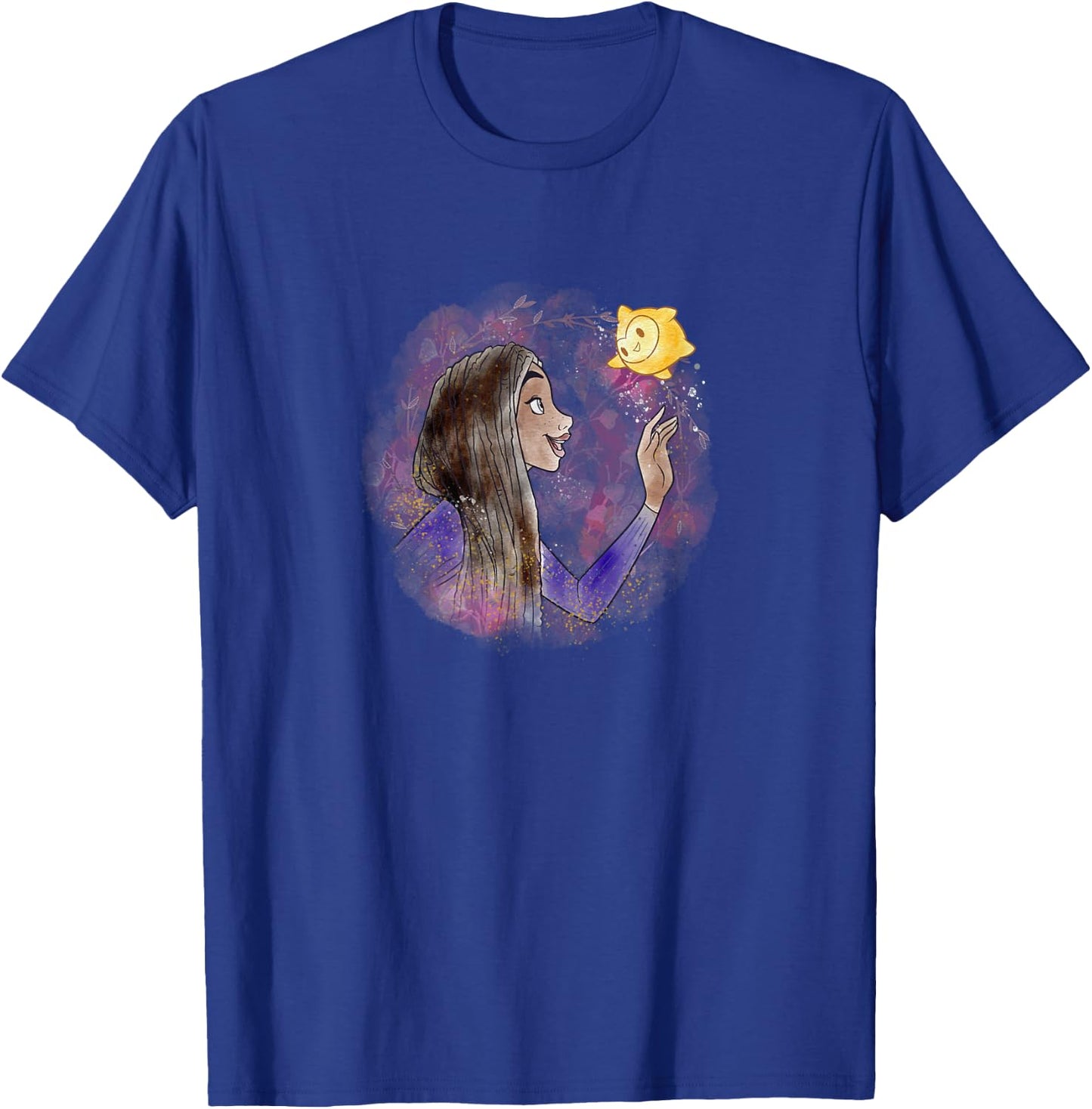 Disney Wish Asha & Star Watercolor Vignette Portrait T-Shirt - T-Shirt | Royal