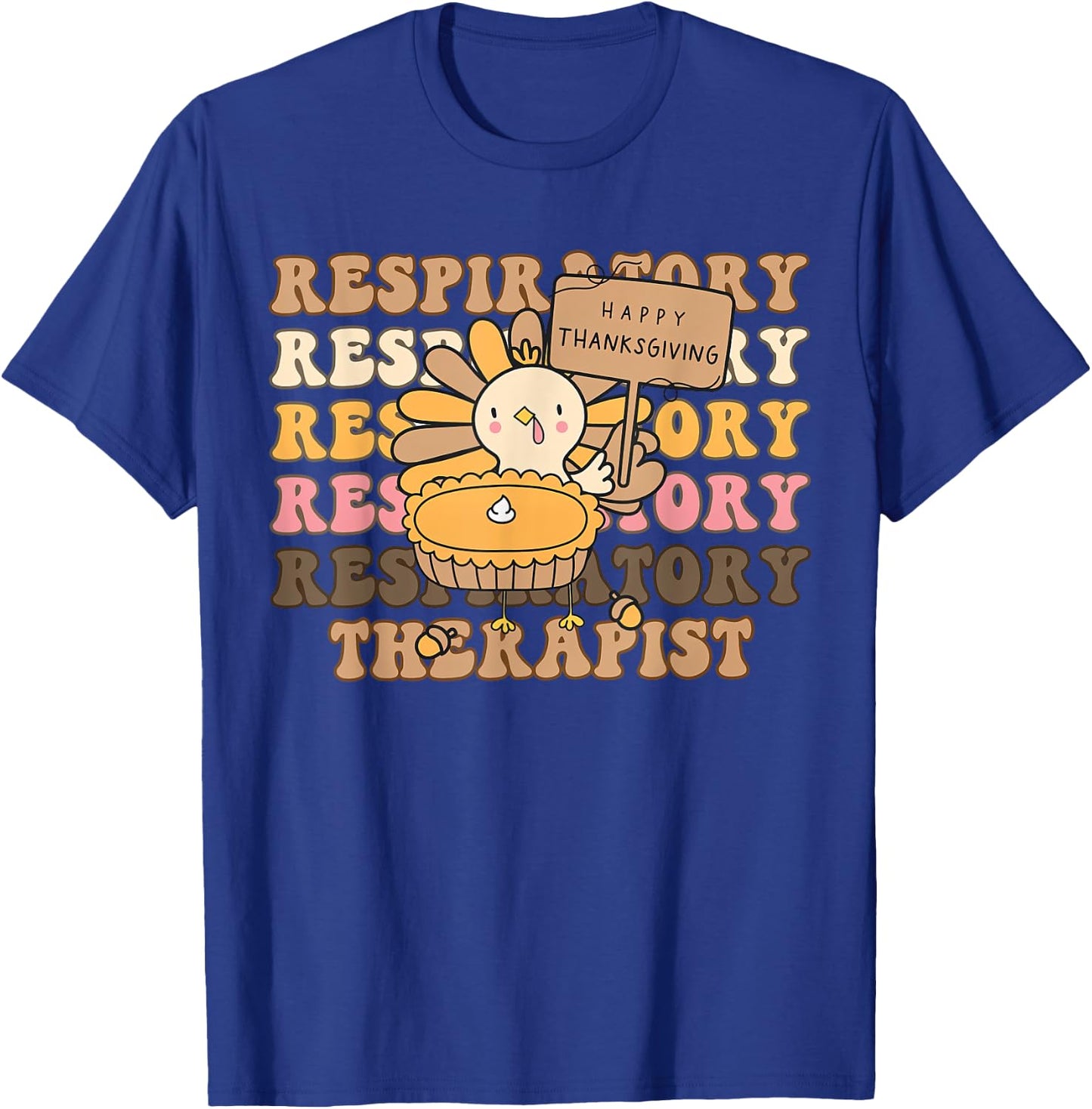 Retro Respiratory Therapist Turkey Fall Thanksgiving RT T-Shirt - T-Shirt | Royal