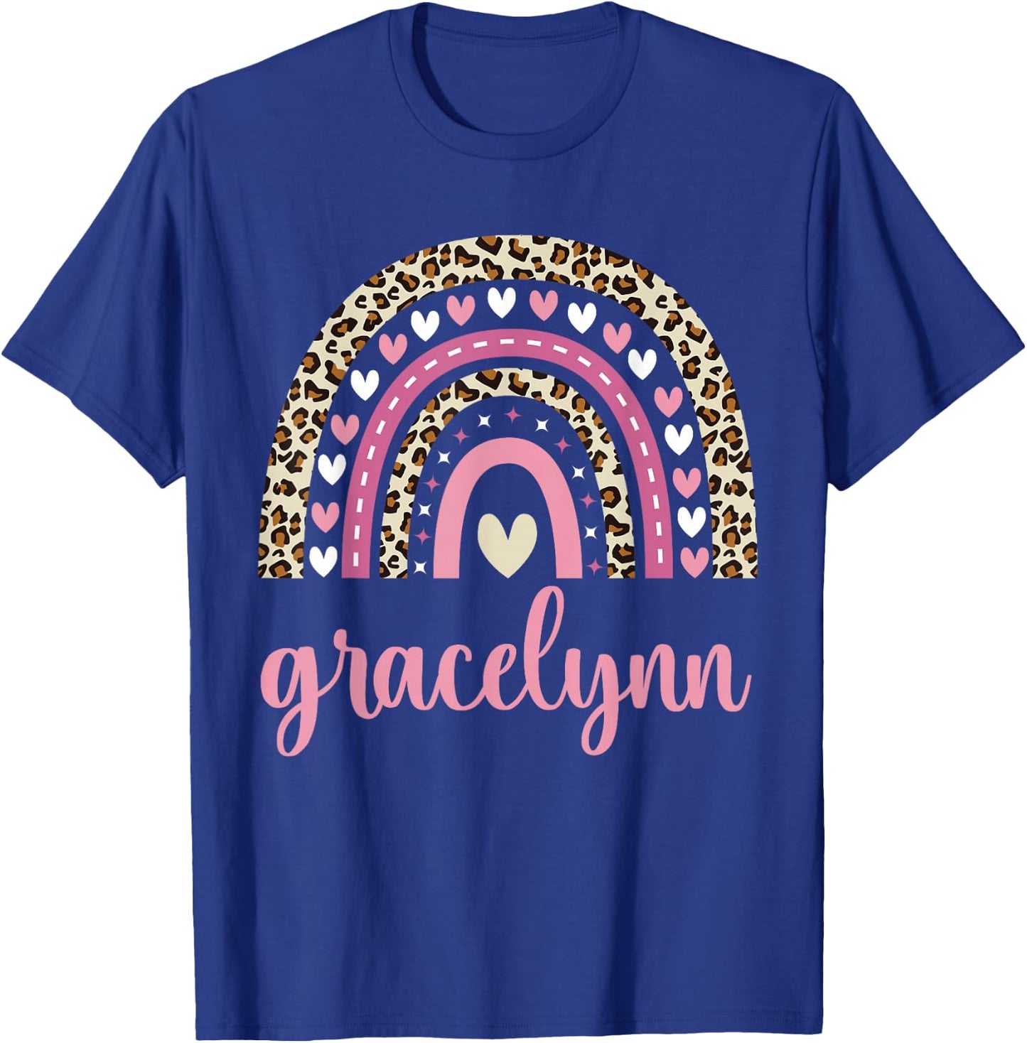 Gracelynn Rainbow Leopard Personalized Gracelynn Birthday T-Shirt - T-Shirt | Royal