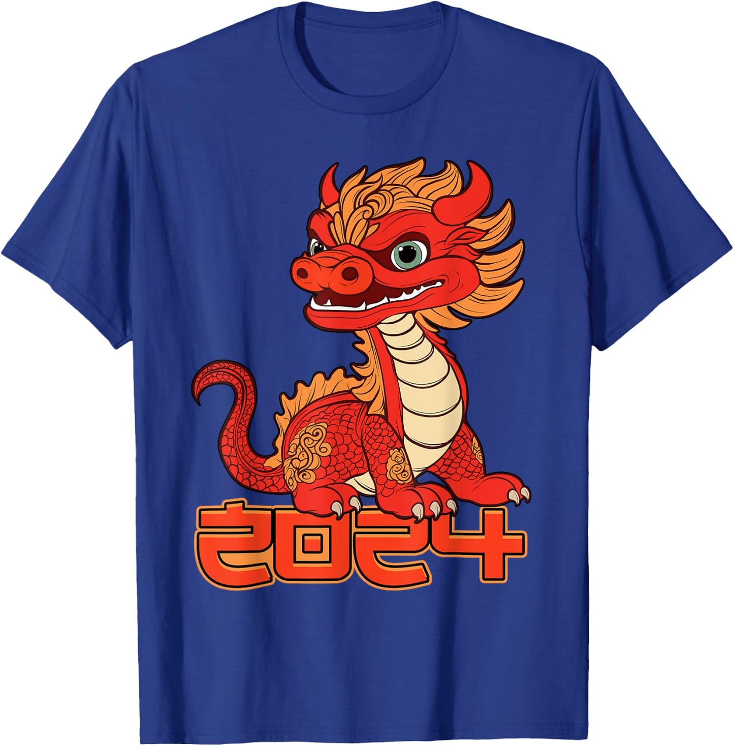 Kids Red Chinese New Year of the Dragon 2024 Lunar Zodiac T-Shirt - T-Shirt | Royal