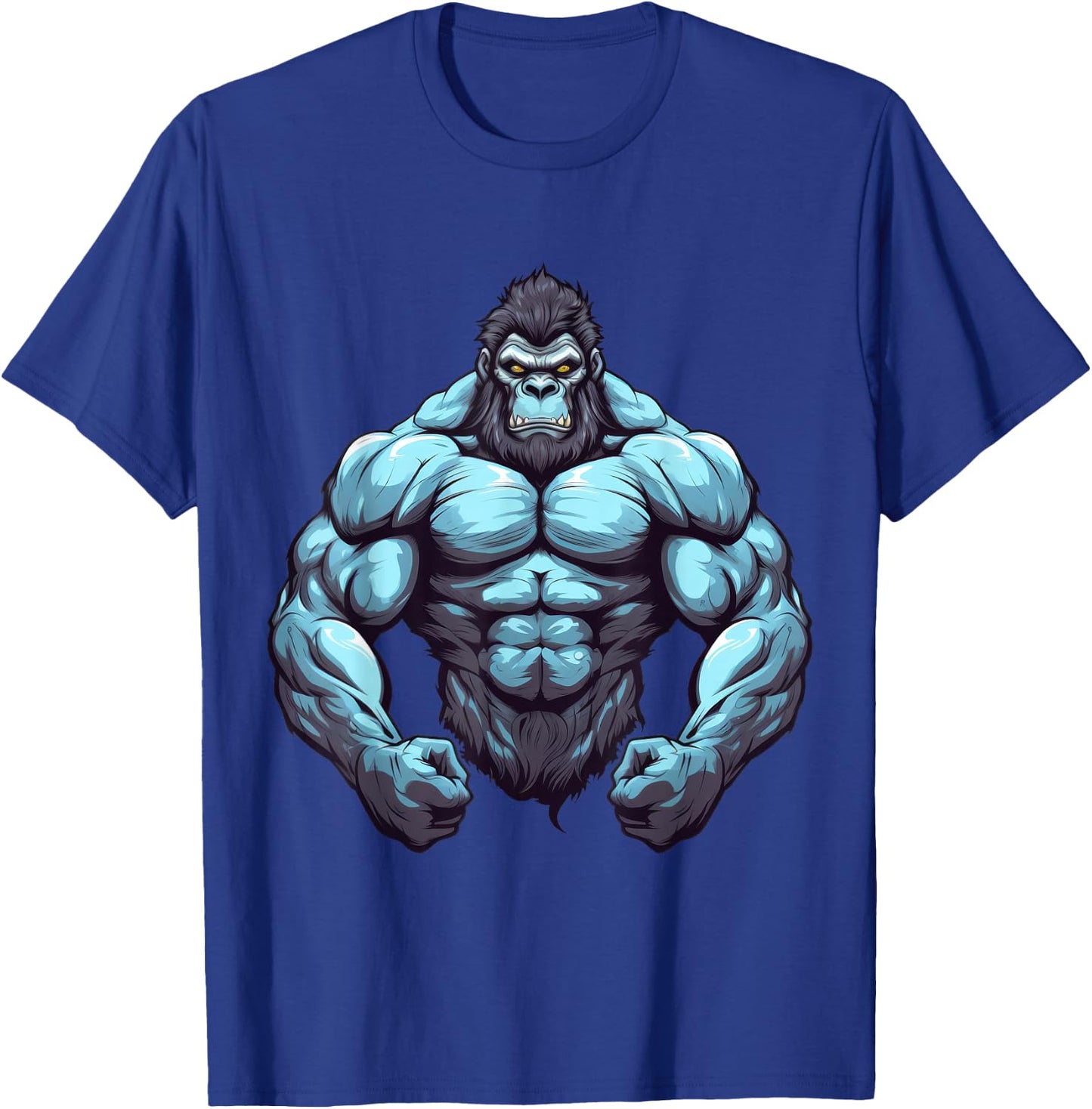 Gorilla Bodybuilder Muscular Body Gym Fitness Weightlifting T-Shirt - T-Shirt | Royal