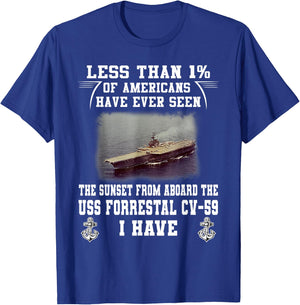 USS Forrestal CV-59 Aircraft Carrier T-Shirt - T-Shirt | Royal