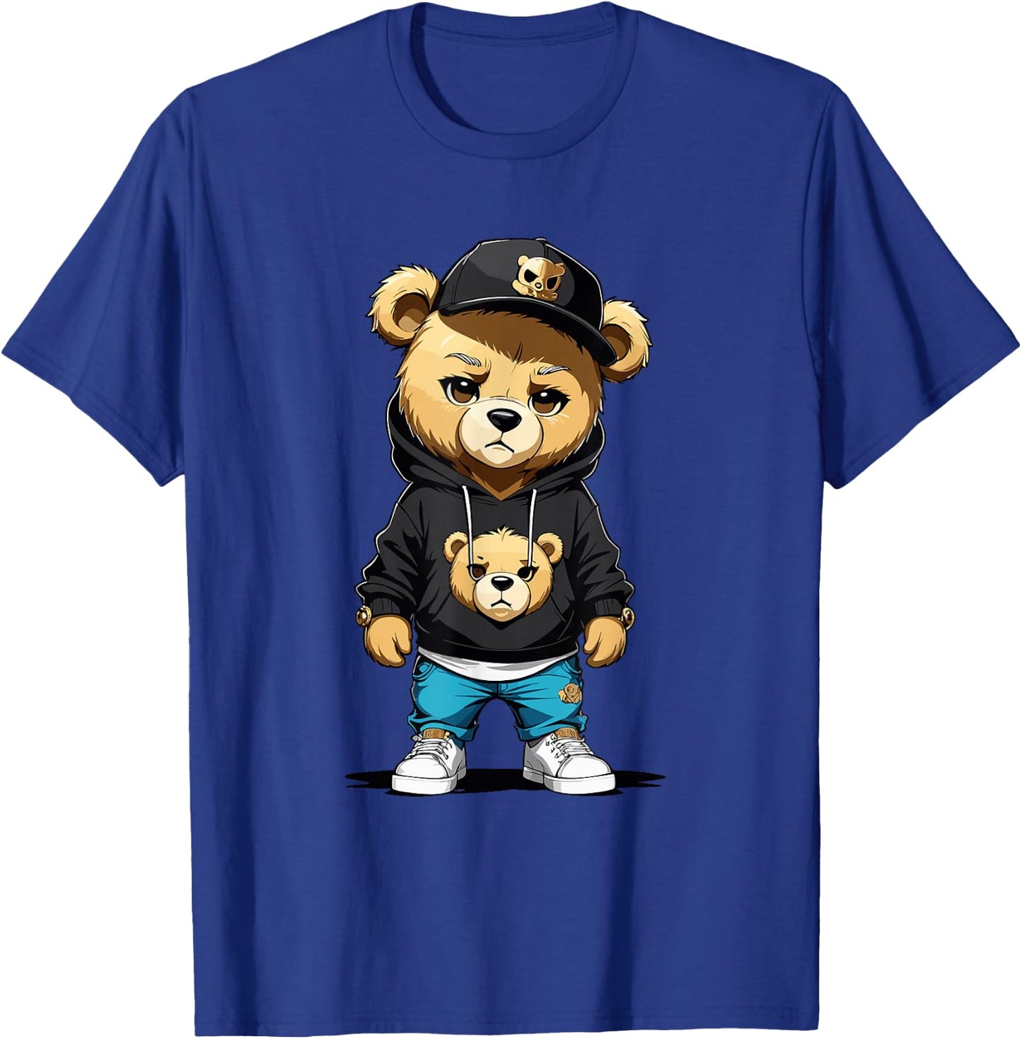 Teddy Bear Gangster in Hip Hop Street Clothes T-Shirt - T-Shirt | Royal