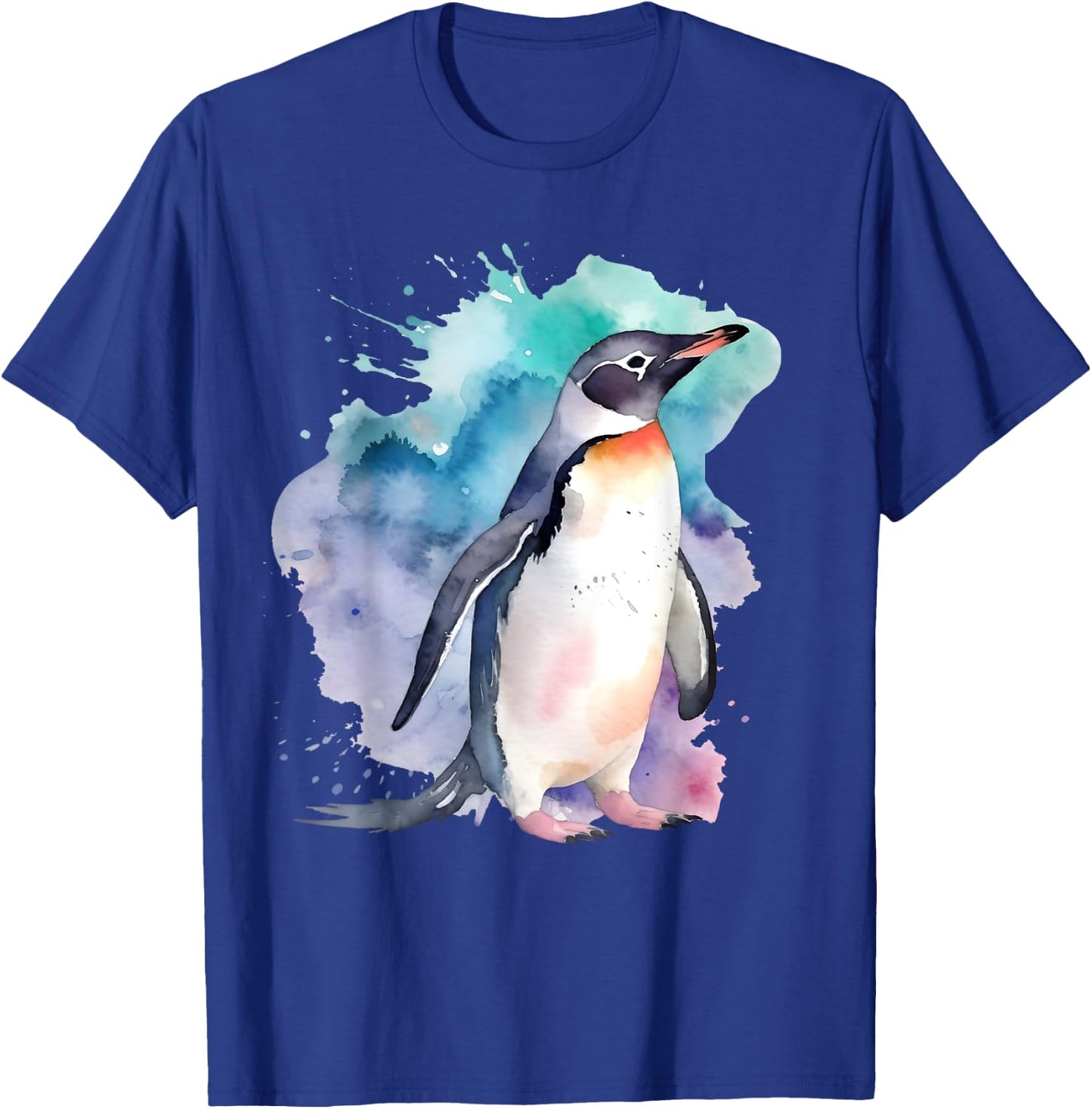 Penguin Watercolor T-Shirt - T-Shirt | Royal