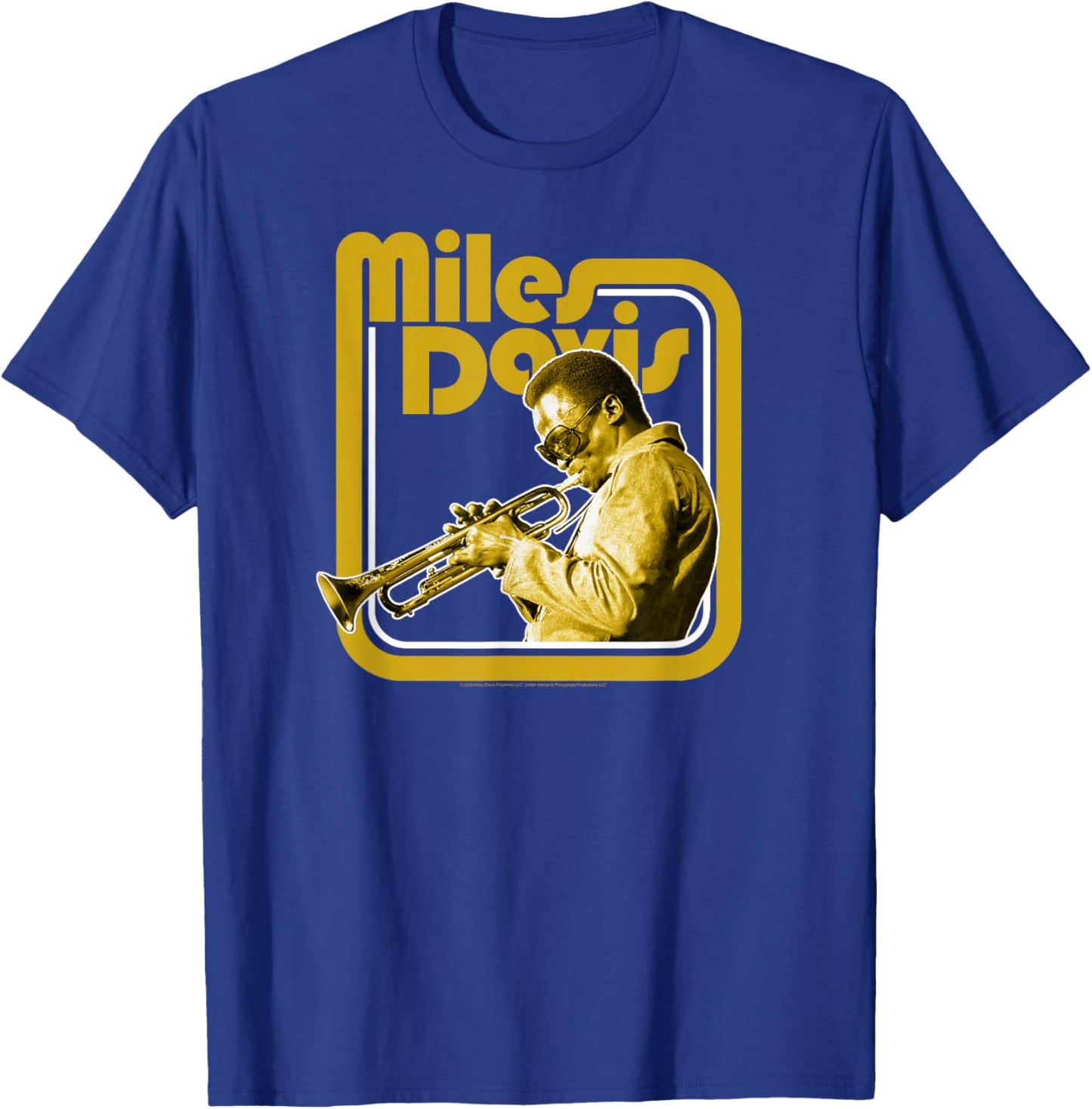 Miles Davis Retro Golden Trumpet T-Shirt - T-Shirt | Royal