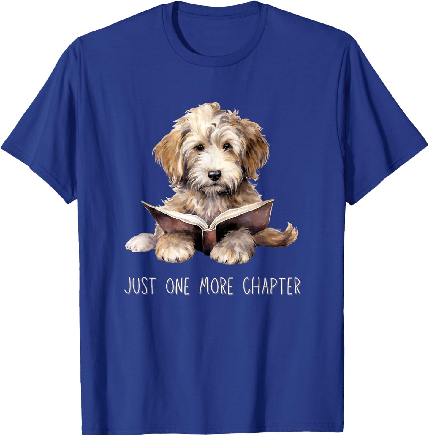 Just One More Chapter Reading Books Puppy Dogs T-Shirt - T-Shirt | Royal