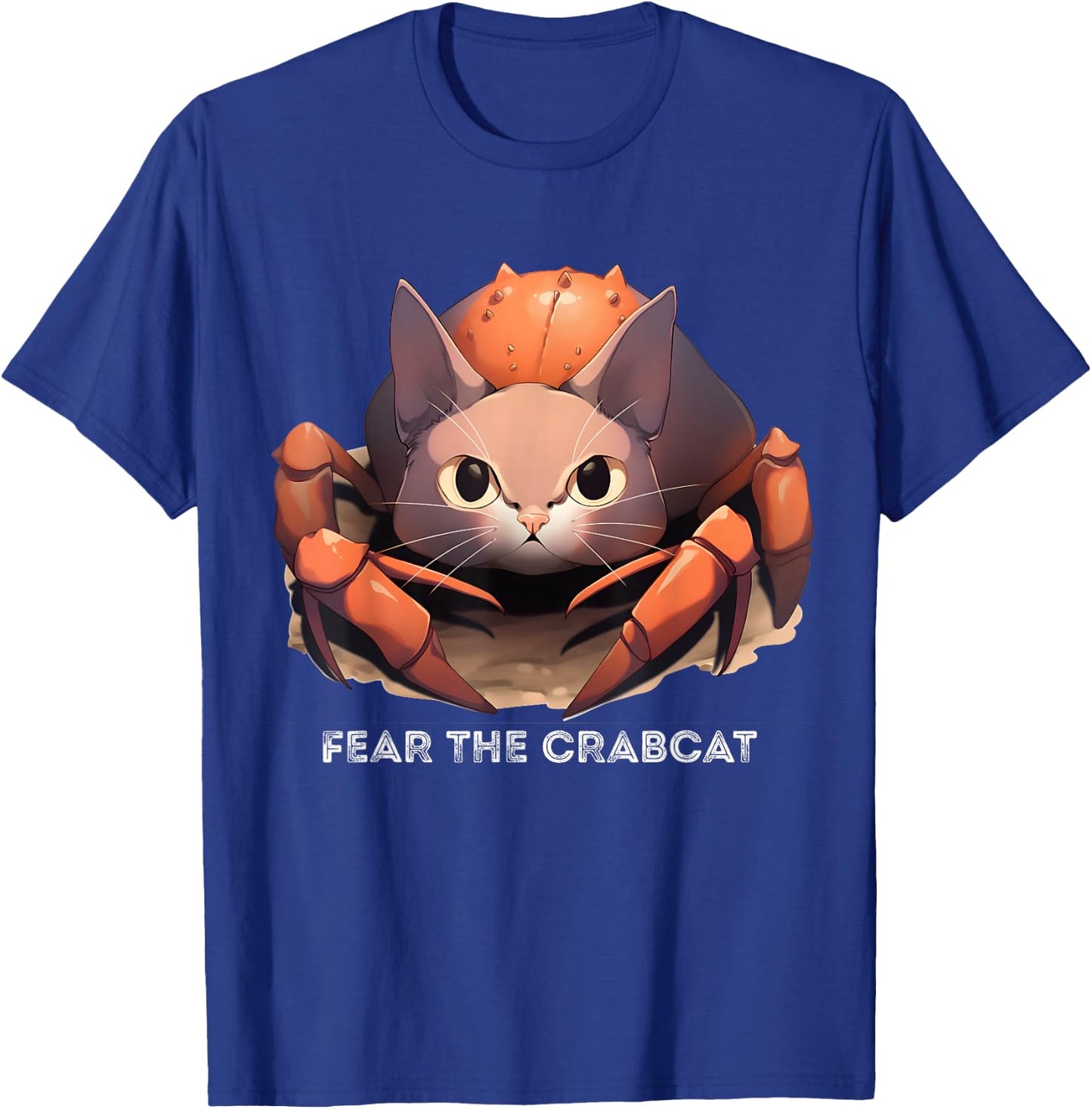 Fear the Crabcat - Funny Crab cat Cryptid Cryptozoology T-Shirt - T-Shirt | Royal