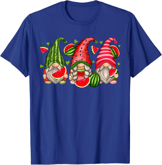 Cute Tropical Watermelon Gnomes Gnomies Summer Vacation Kids T-Shirt - T-Shirt | Royal