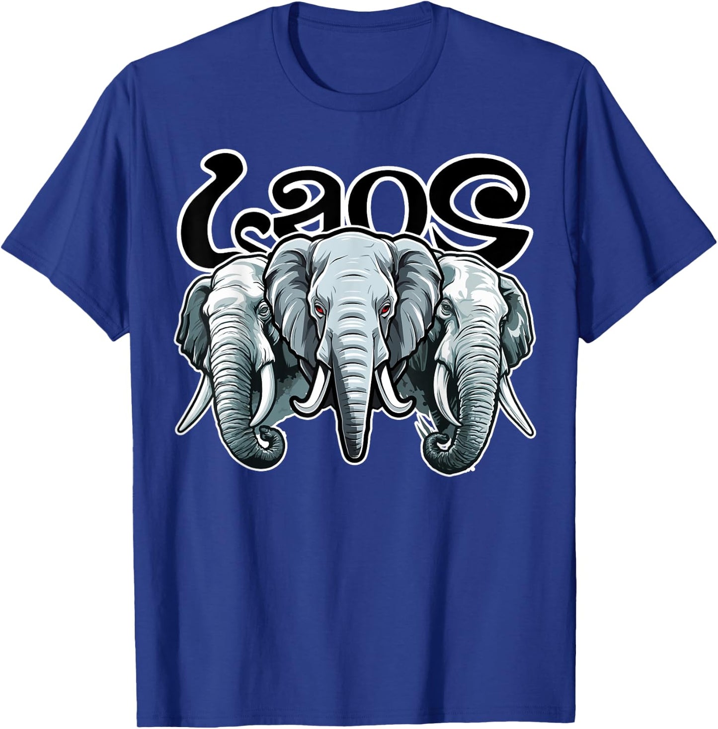 Lao Laos Three Headed Elephant South East Asian T-Shirt - T-Shirt | Royal