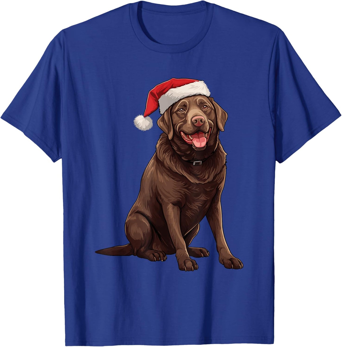 Chocolate Labrador Dog Christmas Santa Hat Xmas Pajama Men Women Kids T-Shirt - T-Shirt | Royal