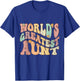 Groovy Retro Vintage World's Greatest Aunt Matching Family T-Shirt - T-Shirt | Royal