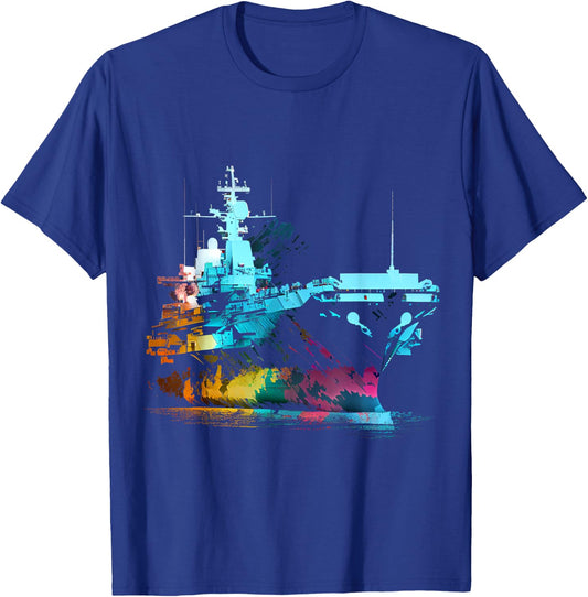 Aircraft carrier USA military captain American ship captain T-Shirt - T-Shirt | Royal