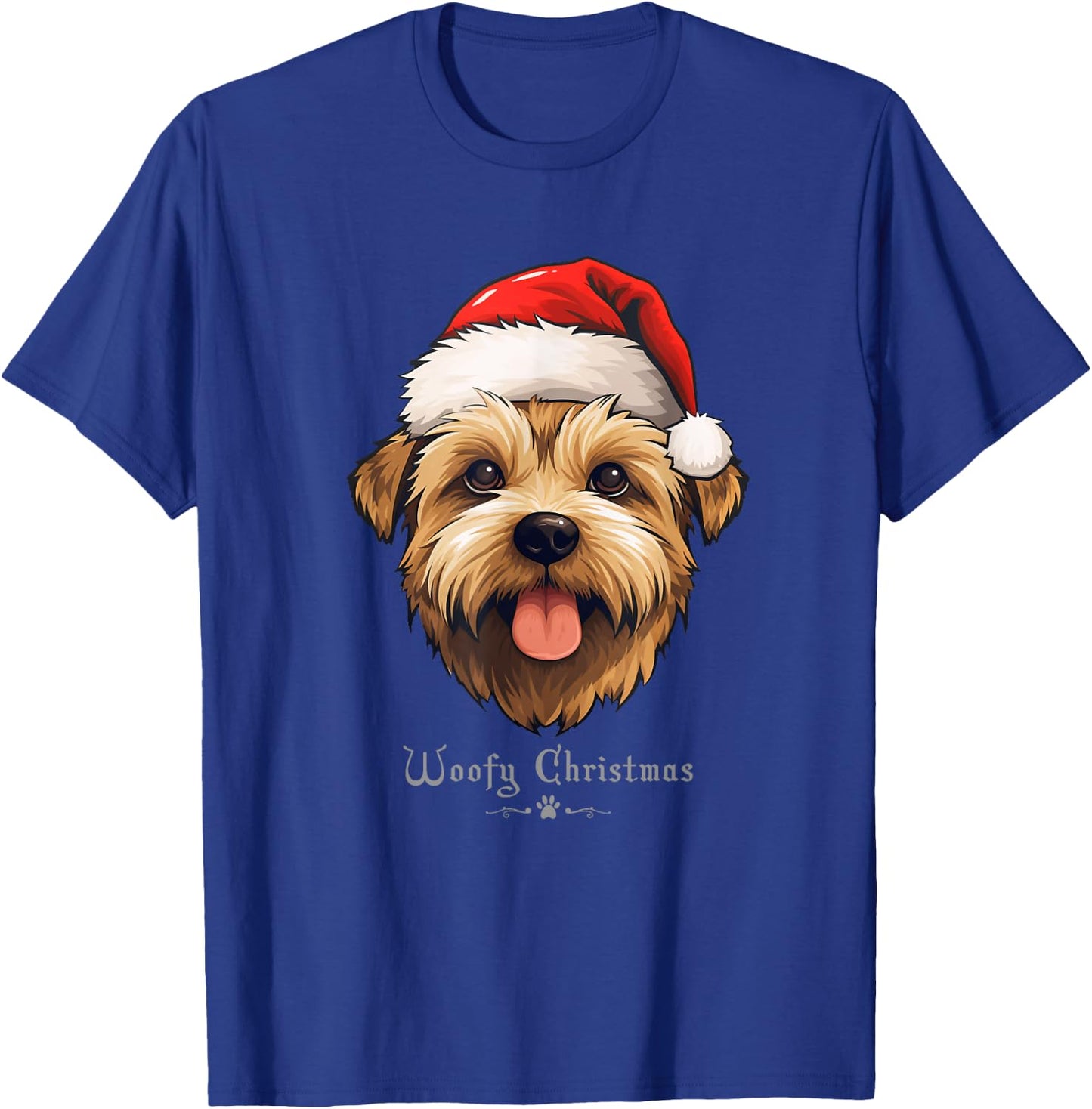 Norfolk Terrier Dog Funny Woofy Christmas Simple Design T-Shirt - T-Shirt | Royal