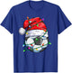 Santa Soccer Ball Sports Design- Christmas Soccer Player T-Shirt - T-Shirt | Royal