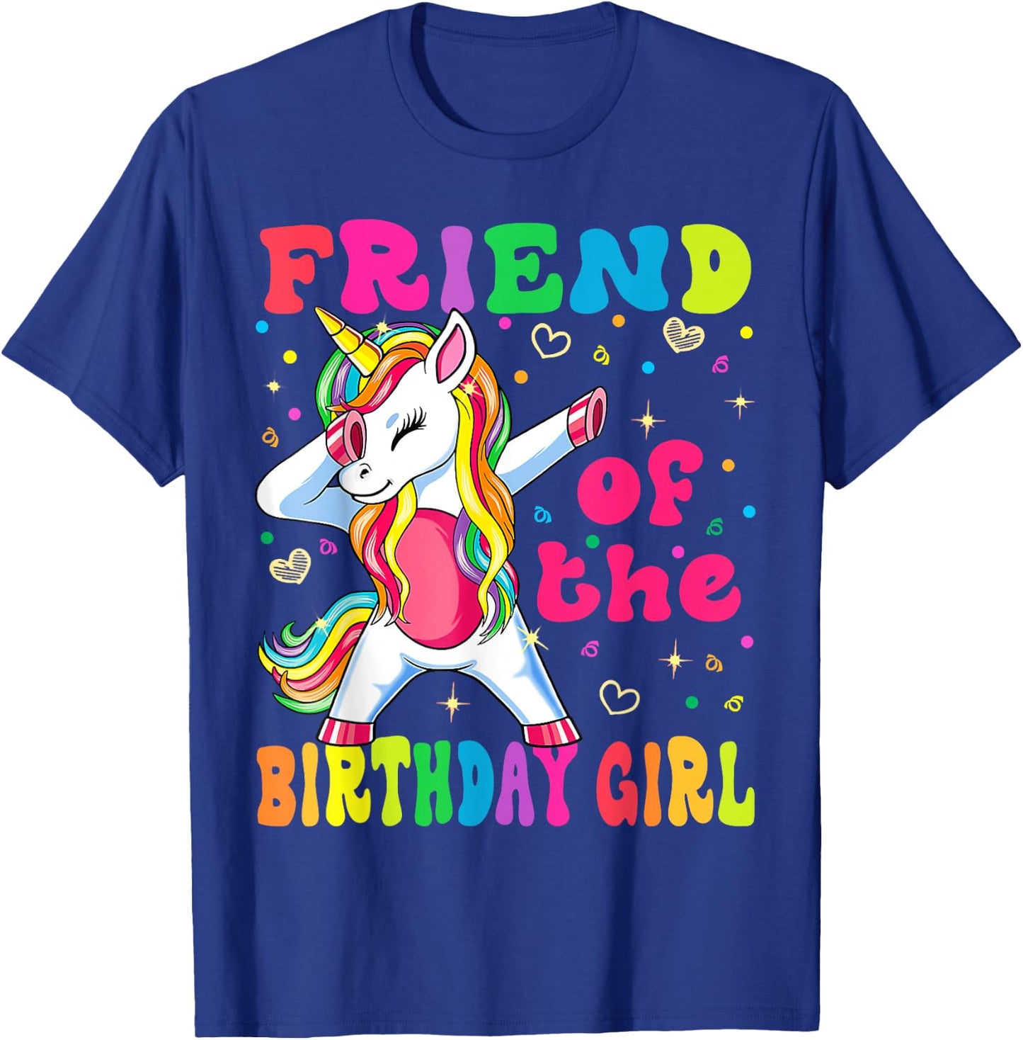 Friend of the Birthday Princess Girl Dabbing Unicorn T-Shirt - T-Shirt | Royal