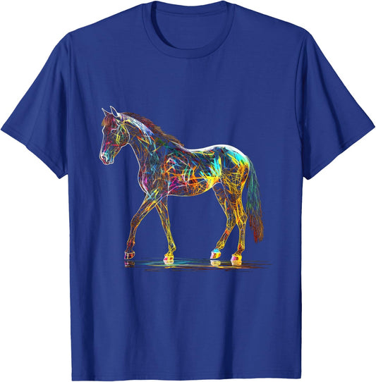 Horse Art Colourful Horse Motif Artwork Horse T-Shirt - T-Shirt | Royal