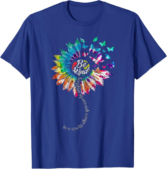 In World Where You Can Be Anything Be Kind Autism Awareness T-Shirt - T-Shirt | Royal