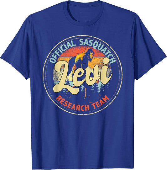 Levi Sasquatch Research Team Personalized Bigfoot T-Shirt - T-Shirt | Royal